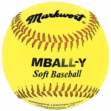 Varo Baseball Safety Markwort Soft Lightweight Baseball - 9 - 2.5oz - Yellow - Dozen