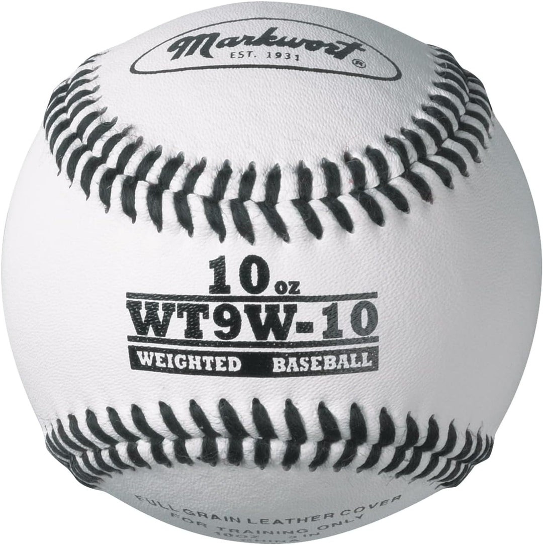 Varo Baseball Weighted 10 oz. Markwort Lite Weight and Weighted White Leather Baseball