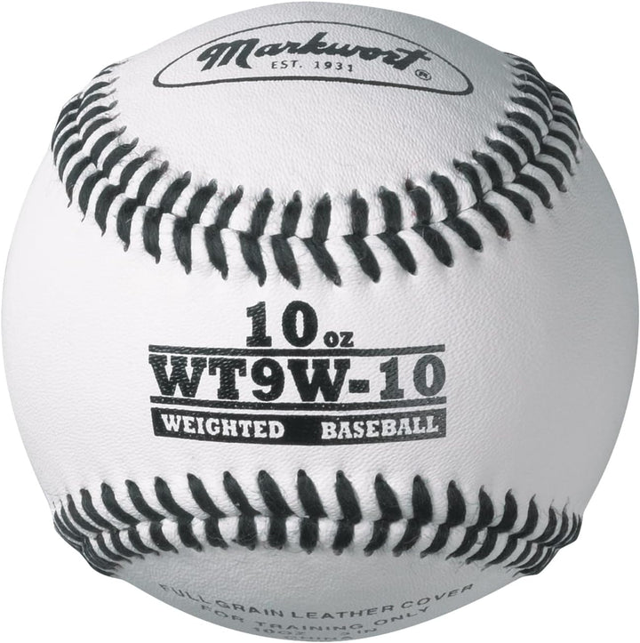 Varo Baseball Weighted 10 oz. Markwort Lite Weight and Weighted White Leather Baseball