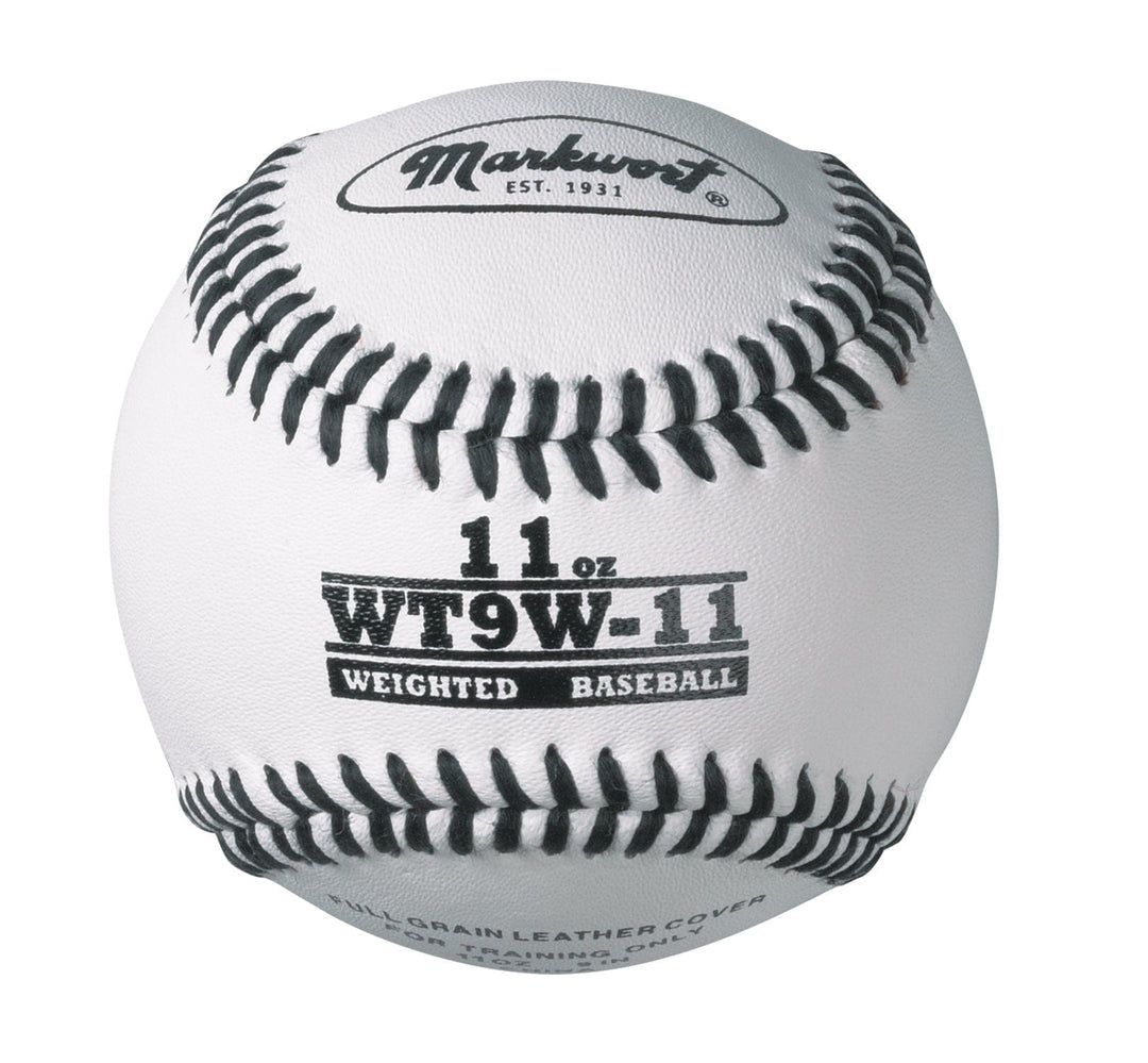 Varo Baseball Weighted 11 oz. Markwort Lite Weight and Weighted White Leather Baseball