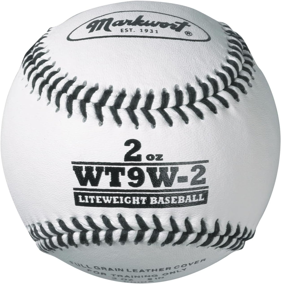 Varo Baseball Weighted 2 oz. Markwort Lite Weight and Weighted White Leather Baseball