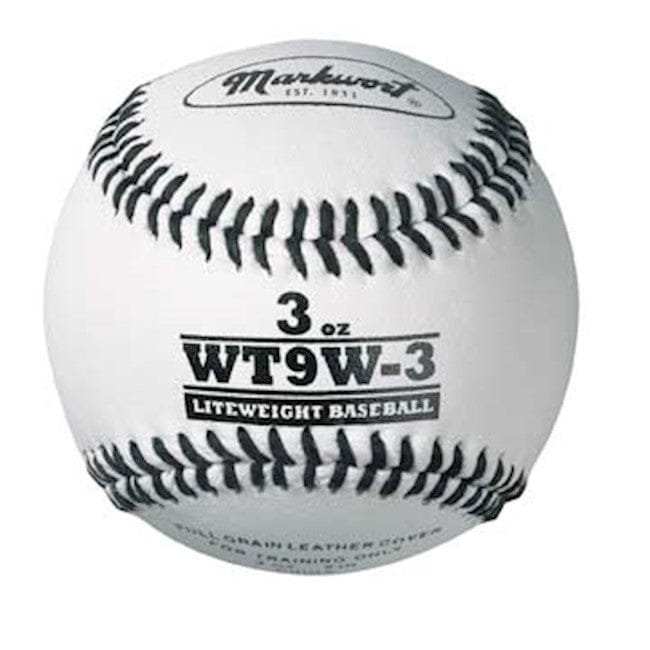 Varo Baseball Weighted 3 oz. Markwort Lite Weight and Weighted White Leather Baseball