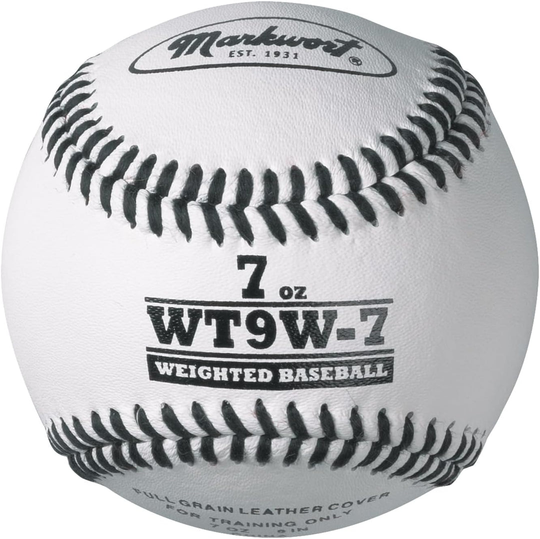 Varo Baseball Weighted 7 oz. Markwort Lite Weight and Weighted White Leather Baseball