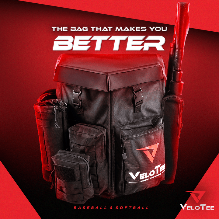 VeloTee Bat Bag Backpack VeloTee 2.0 Baseball & Softball Bat Bag with Batting Tee