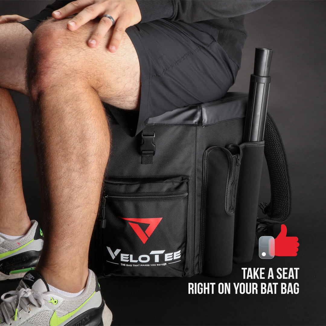 VeloTee Bat Bag Backpack VeloTee 2.0 Baseball & Softball Bat Bag with Batting Tee