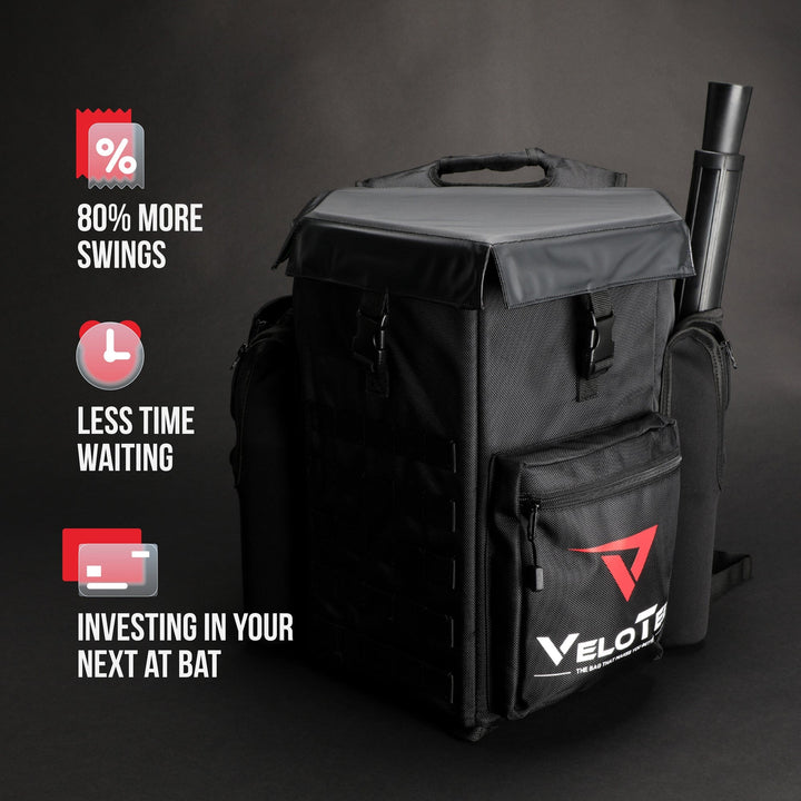 VeloTee Bat Bag Backpack VeloTee 2.0 Baseball & Softball Bat Bag with Batting Tee