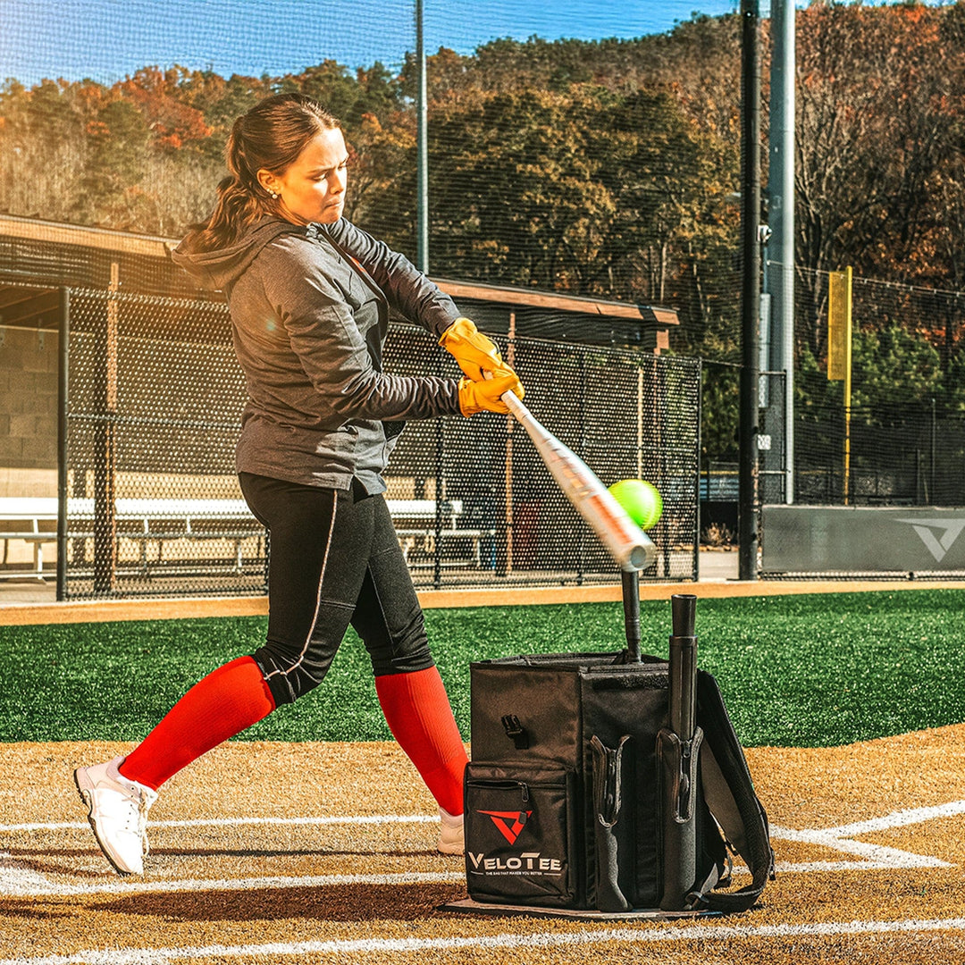 VeloTee Bat Bag Backpack VeloTee 2.0 Baseball & Softball Bat Bag with Batting Tee