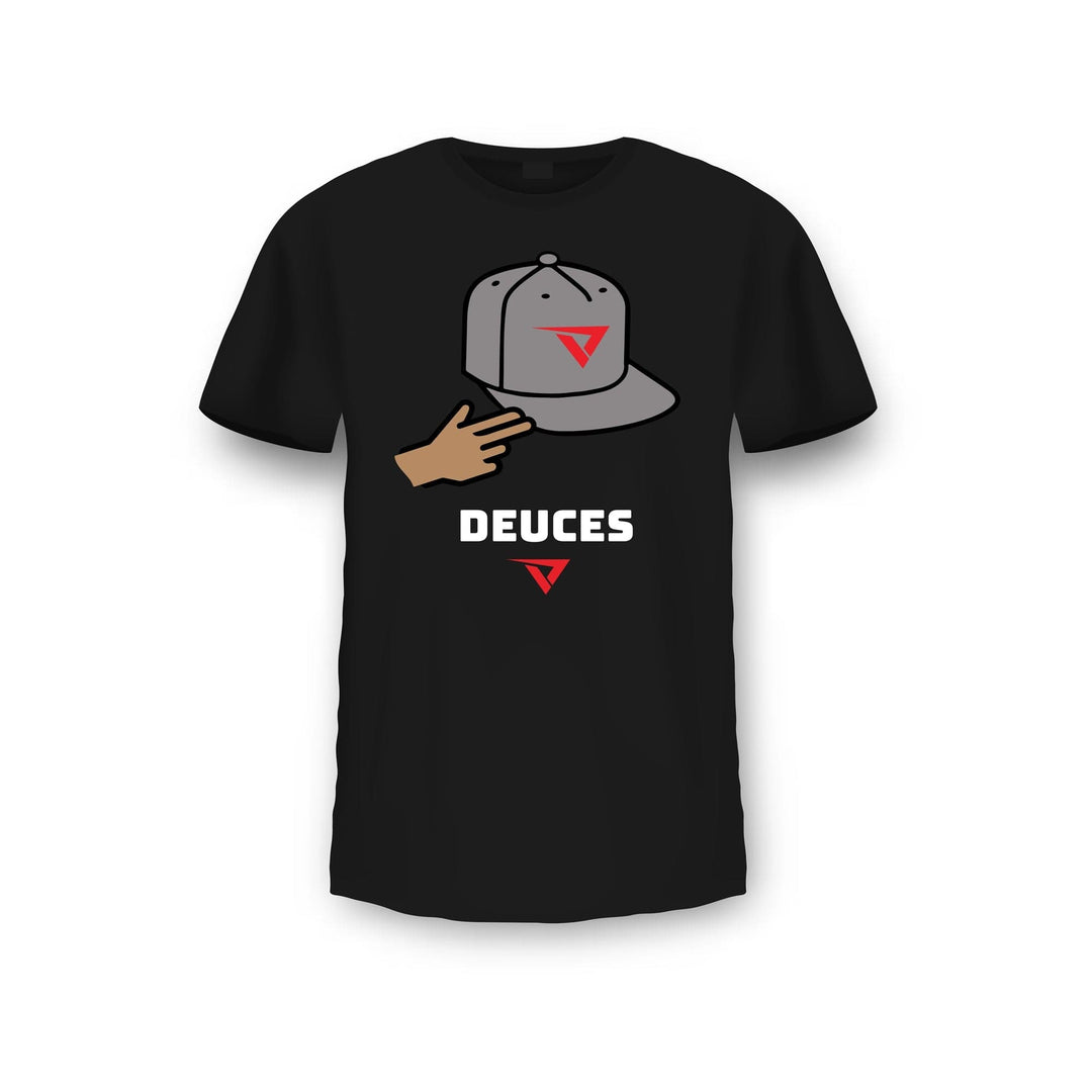 VeloTee Shirts & Tops Youth S / Black T/Gray Hat VeloTee Deuces T-Shirt