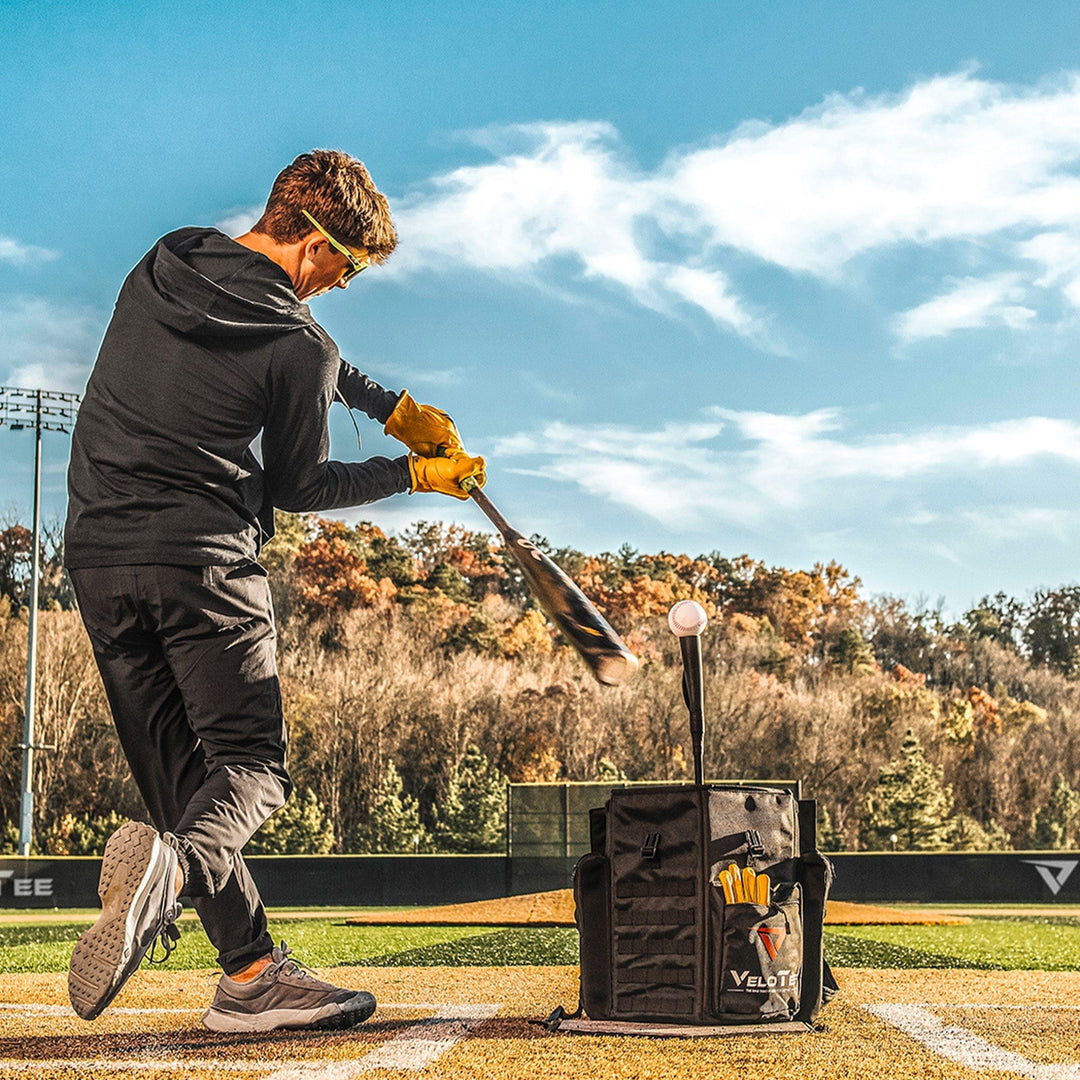 VeloTee Wheeled Bat Bag Wheeled VeloTee 2.0 Pro Baseball & Softball Bat Bag Bundle with TANNER TEE