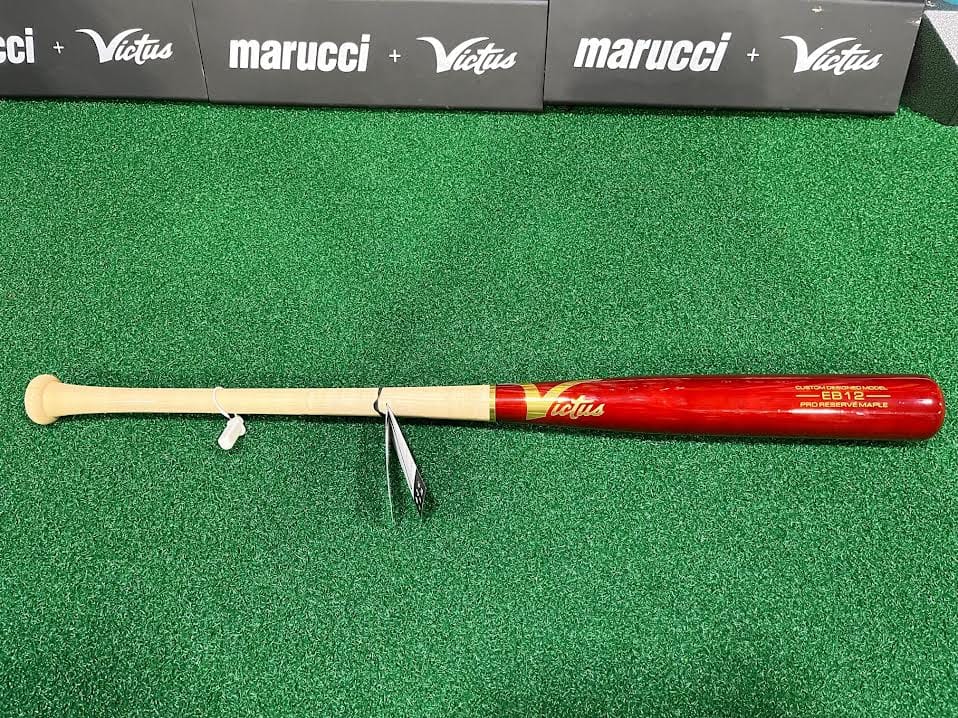 Victus Wood Bat 34" / Natural Handle/Cherry Red Barrel Victus EB12 Dealer's Choice Pro Reserve Maple Wood Baseball Bat