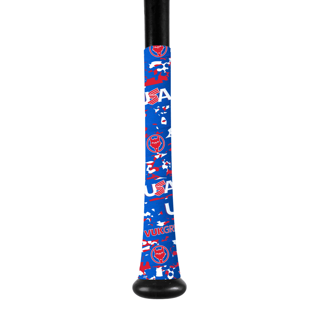 VukGripz Bat Grip Blue Camo USA Baseball Bat Grip Tape Collection