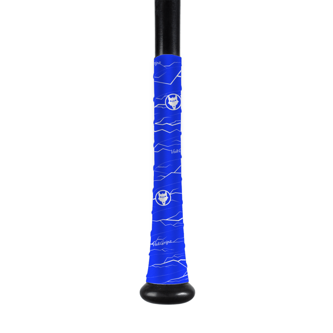VukGripz Bat Grip Pulse Blue Bat Grip Tape with White