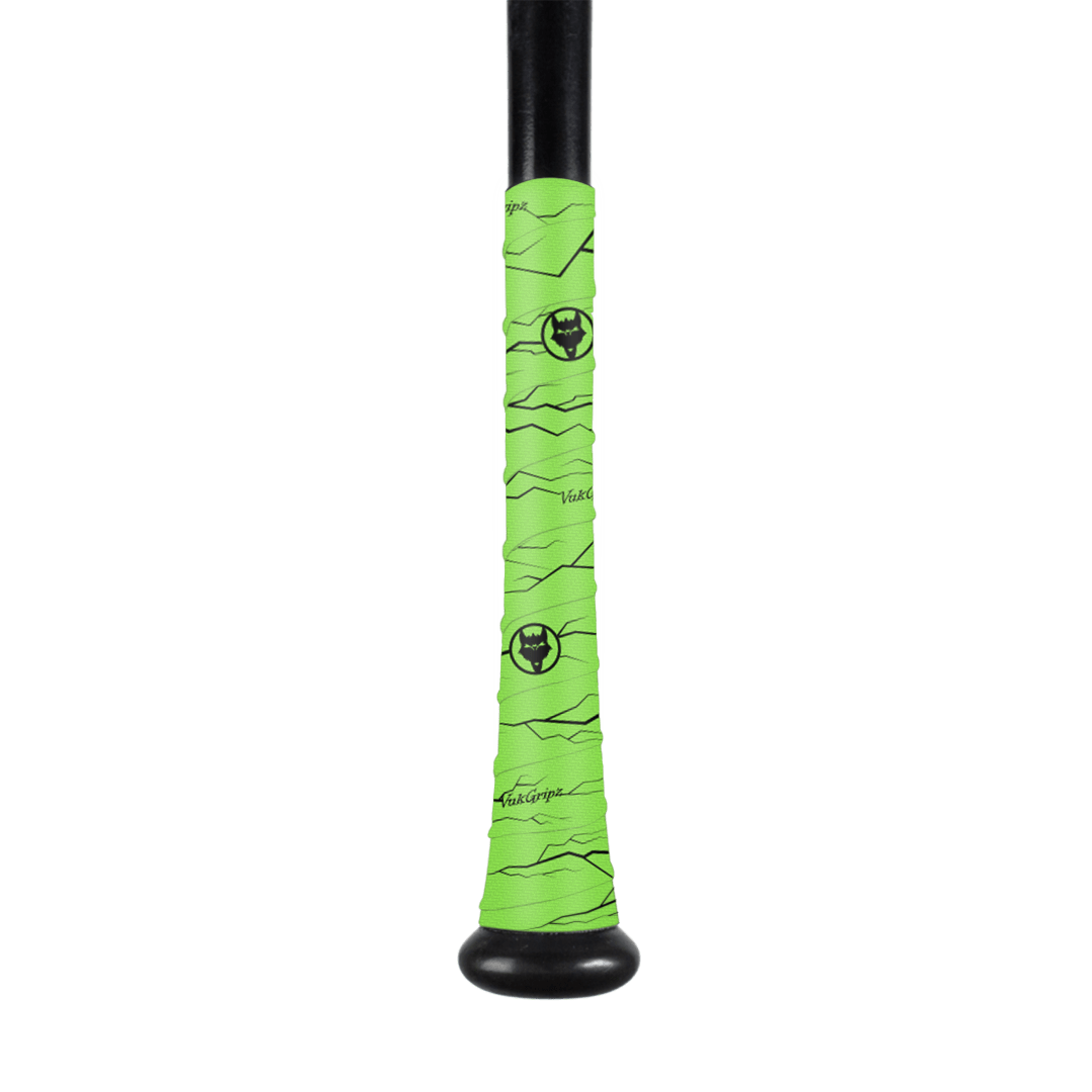 VukGripz Bat Grip Pulse Neon Green Bat Grip Tape with Black