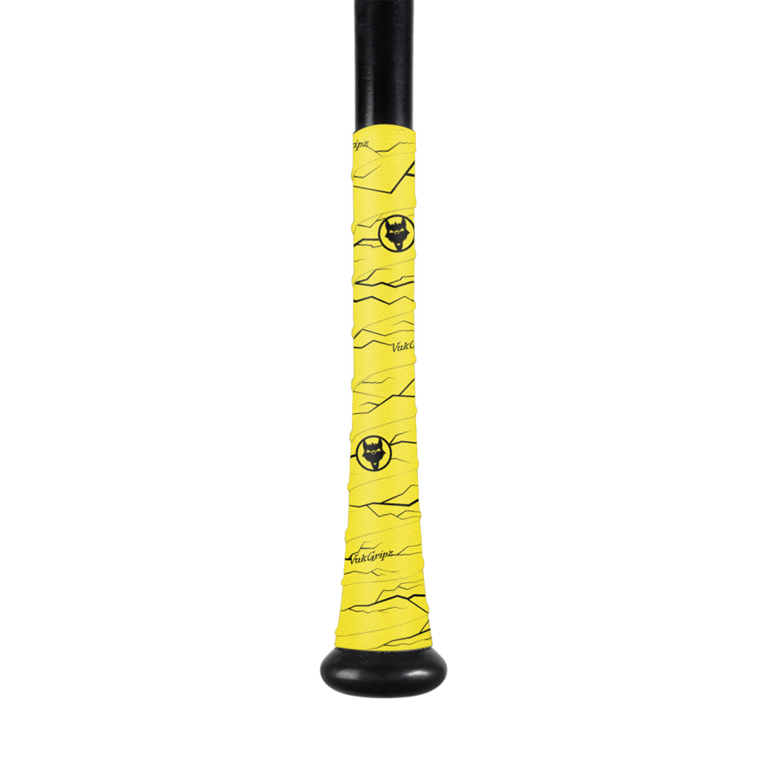 VukGripz Bat Grip Pulse Yellow Bat Grip Tape with Black