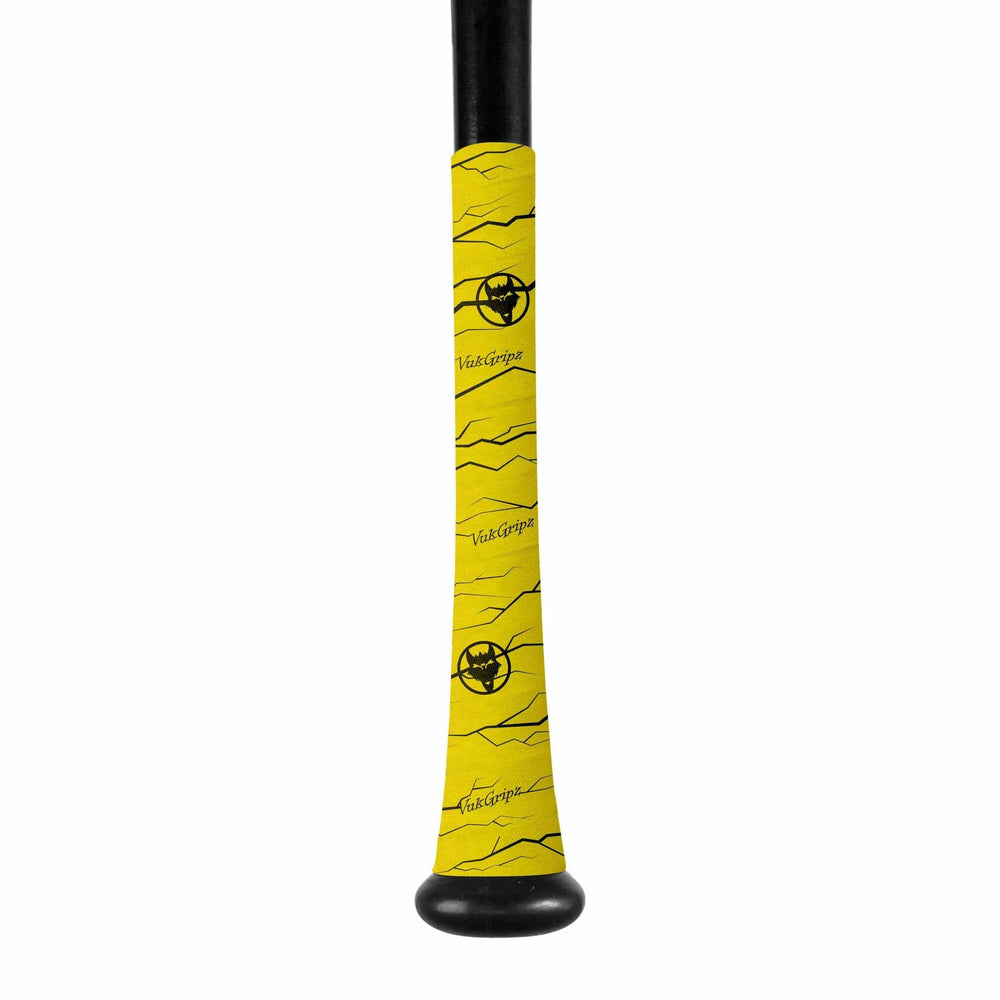 VukGripz Bat Grip Pulse Yellow/Black Extra Long Bat Grip Tape