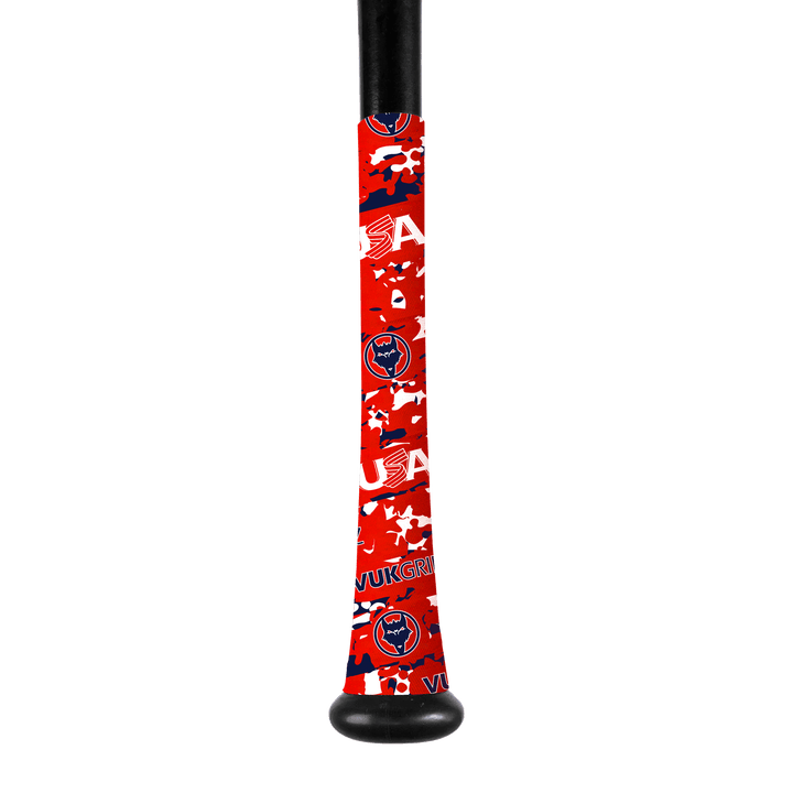 VukGripz Bat Grip Red Camo USA Baseball Bat Grip Tape Collection