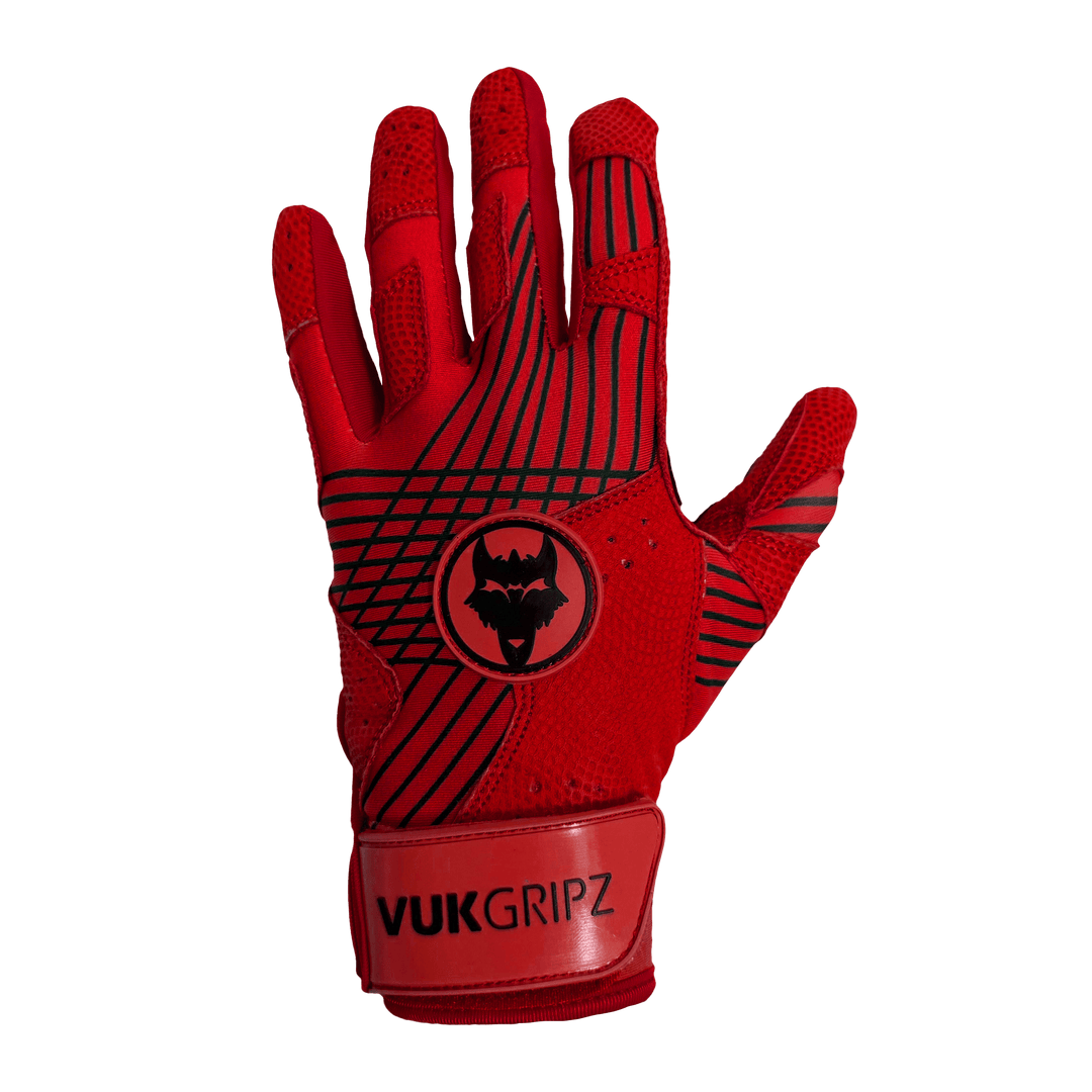 VukGripz Batting Gloves Prowler Red Batting Gloves