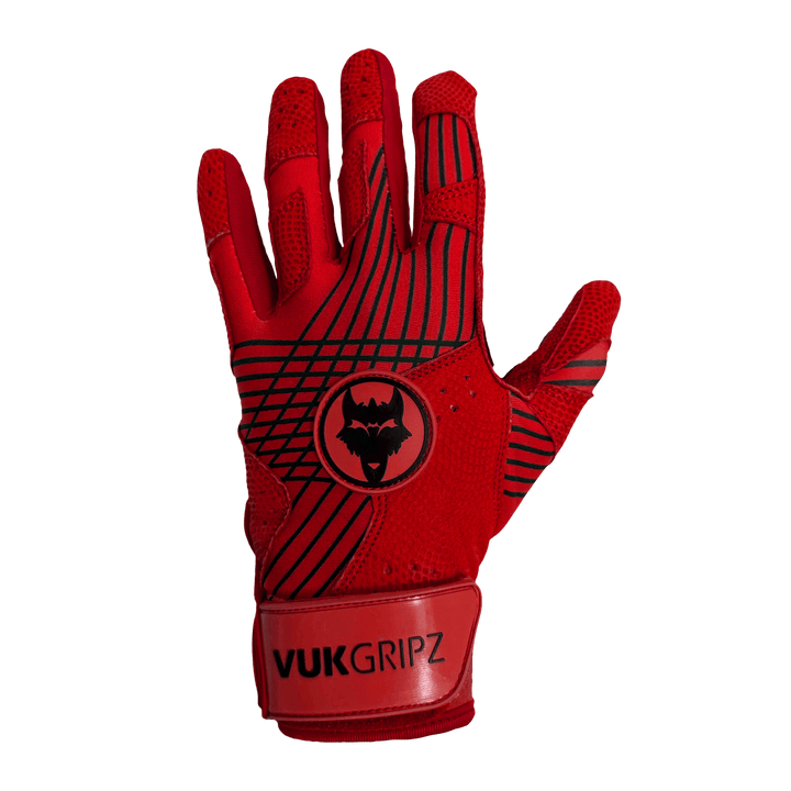 VukGripz Batting Gloves Prowler Red Batting Gloves