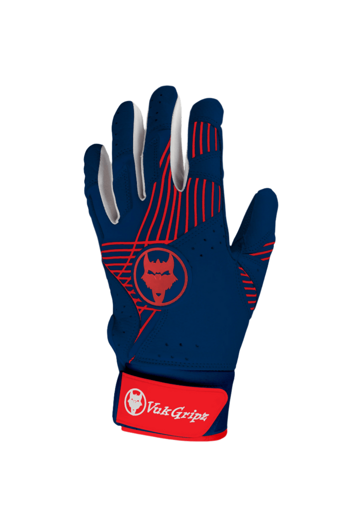 VukGripz Batting Gloves Prowler Red & Navy Batting Gloves