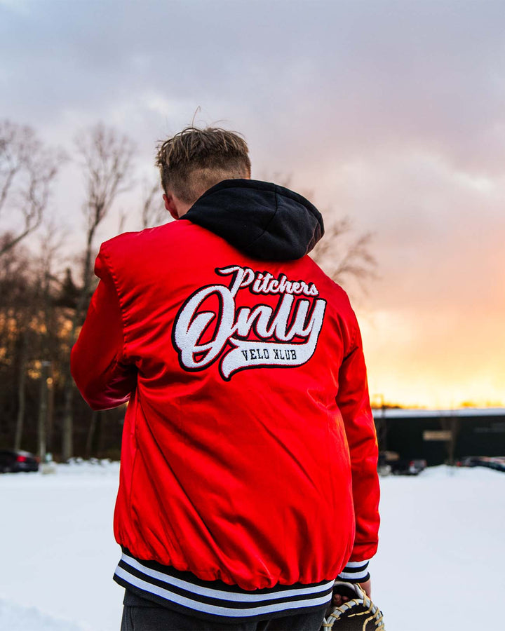Pitchers Only Jackets YOUTH Red Velo Klub Bullpen Jacket